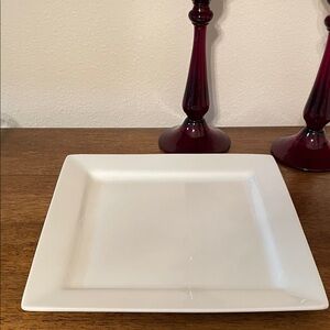 Classic White Square Ceramic Dinner Plate by Canopy